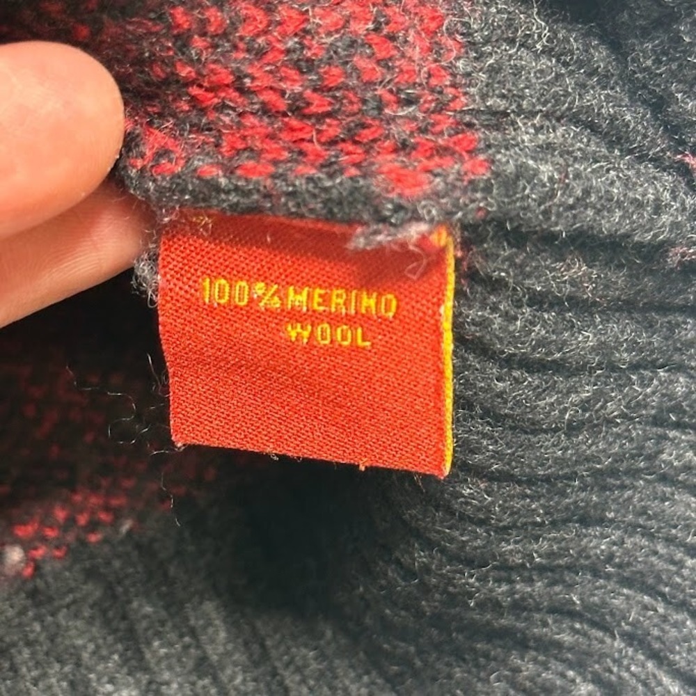 Krimson Klover Sweater Girls L Large 100% Merino Wool Red Black Moose Snowflake - Picture 7 of 8